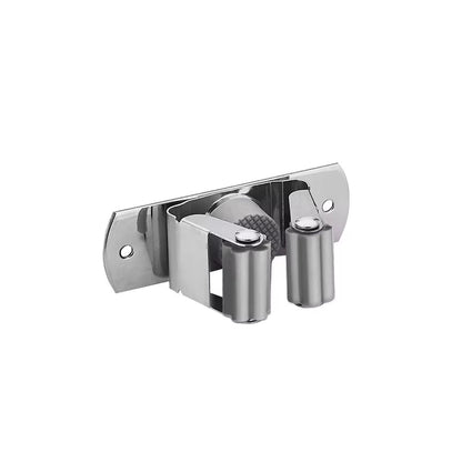 GripLock™ Stainless Steel Wall Mount Mop & Broom Holder – Space-Saving Hook for Kitchen & Bathroom Organization