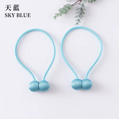 Elegant Magnetic Curtain Tiebacks – 2-Pack Decorative Polyester Buckle Clips for Effortless Style and Hold