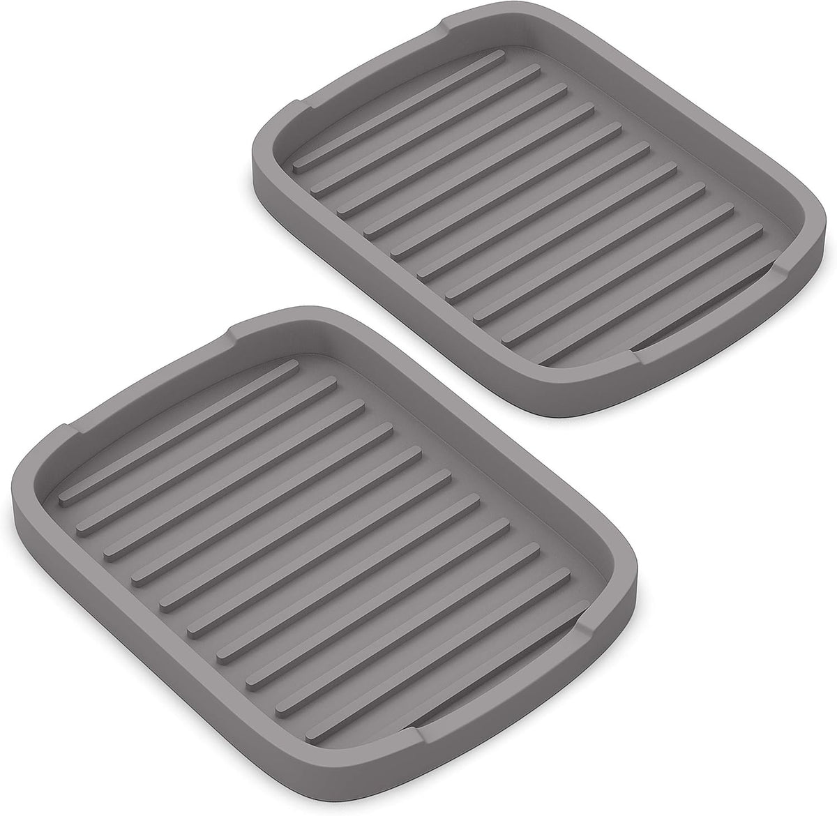 ZAPPOWARE Silicone Sponge Holder -Soap Tray - 5.9" X 4.33" Set -2Pcs (Gray)