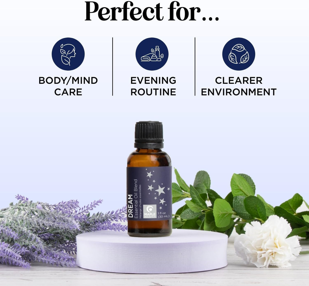 Sleep Essential Oil Blend for Diffuser - Dream Essential Oils for Diffusers | Aromatherapy and Relaxation with Clary Sage Ylang-Ylang Roman Chamomile and Lavender for Sleep Time Support (1 Fl Oz)