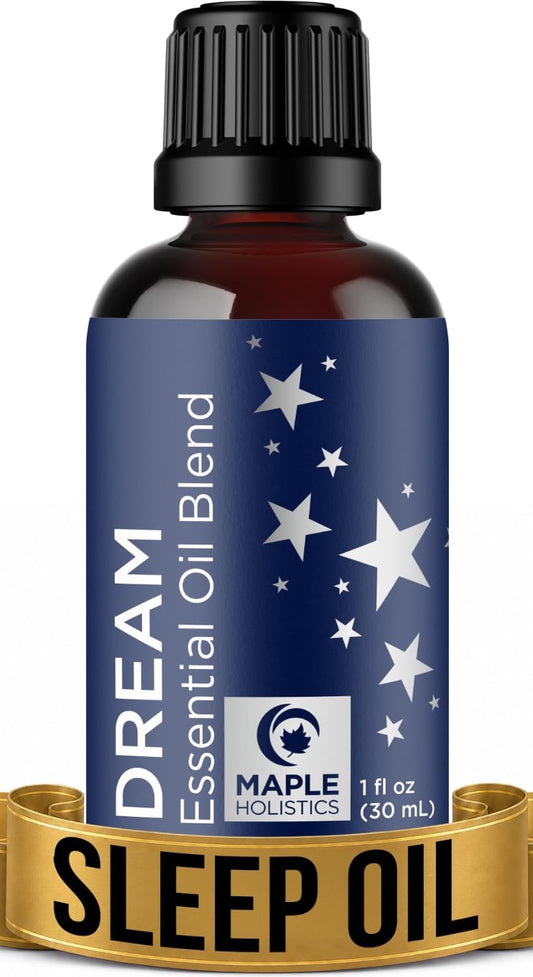 Sleep Essential Oil Blend for Diffuser - Dream Essential Oils for Diffusers | Aromatherapy and Relaxation with Clary Sage Ylang-Ylang Roman Chamomile and Lavender for Sleep Time Support (1 Fl Oz)